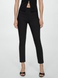 Mango Malu High Waisted Cigaratte Trousers, Black