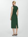 Mango Fertina Twist Front Sleeveless Midi Dress, Green