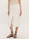 Mango Soleil Denim Midi Skirt, White