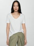 Mango Chalapi V-Neck T-Shirt, White