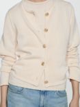 Mango Eliot Jewel Button Knit Cardigan, Cream