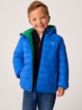 Crew Clothing Kids' Lowther Reversible Quilted Jacket, Bottle Green/Blue