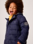 Crew Clothing Kids' Midweight Longline Puffer Coat, Navy Blue