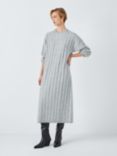 John Lewis ANYDAY Cable Knit Wool Blend Jumper Dress, Light Grey