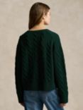 Polo Ralph Lauren Relaxed Cable Knit Wool Cashmere Jumper, Moss Agate