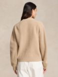 Polo Ralph Lauren Rib Knit Wool Cashmere Cardigan, Oatmeal Melange