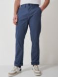 Crew Clothing Straight Fit Chino Trousers, Black, Mid Blue