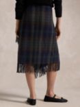 Polo Ralph Lauren Leonna Fringe Trim Plaid Wrap Midi Skirt, Multi