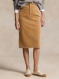 Polo Ralph Lauren Corduroy Midi Skirt, Classic Camel