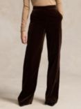 Polo Ralph Lauren Velvet Wide Leg Trousers, Circuit Brown