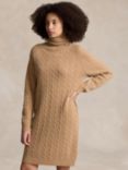 Polo Ralph Lauren Wool Cashmere Blend Jumper Dress, Camel Melange