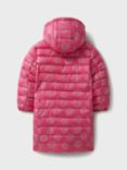 Crew Clothing Kids' Lightweight Printed Longline Puffer Coat, Bright Pink