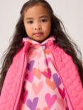 Crew Clothing Kids' Shower Resistant Quilted Gilet, Bright Pink