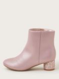 Monsoon Kids' Shimmer Heel Boots, Pink