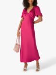 OMNES Rosie Satin Dress, Magenta