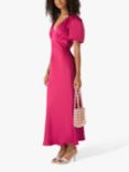 OMNES Rosie Satin Dress, Magenta