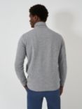 Crew Clothing Cotton Rib Half Zip Jumper, Grey Marl