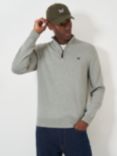 Crew Clothing Heritage Half Zip Knit Sweater, Marl Grey