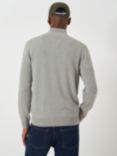 Crew Clothing Heritage Half Zip Knit Sweater, Marl Grey