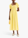 OMNES Megan Shirred Detail Dress, Yellow