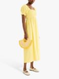 OMNES Megan Shirred Detail Dress, Yellow