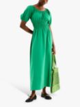 OMNES Arya Cotton Midi Dress, Green