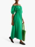 OMNES Arya Cotton Midi Dress, Green