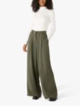 OMNES Cumin Wide Leg Trousers, Khaki