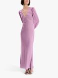 OMNES Francoise Floral Tie Back Maxi Dress, Lilac