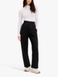 OMNES Cinnamon Relaxed Straight Cut Trousers, Black