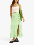 OMNES Adria Check Midi Skirt, Green