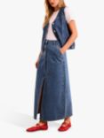 OMNES Olive Denim Midi Skirt, Blue