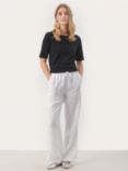 Part Two Eniola Wide Leg Linen Trousers, Bright White