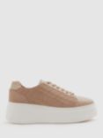 Reiss Cassidy Quilted Suede Chunky Trainers, Blush, Blush