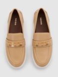 Reiss Adelina Leather Loafer Trainers, Camel