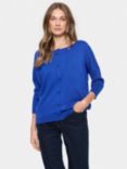 Saint Tropez Mila Round Neck Cardigan, Surf Blue