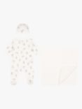 Petit Bateau Baby 3 Piece Gift Set, Marshmallow/Grey