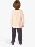 Petit Bateau Kids' 'Have a Good Day' Velour Cotton Pyjamas, Smoking Blue/Multi