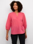 KAFFE Jollia Cotton Blouse, Hot Pink