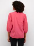 KAFFE Jollia Cotton Blouse, Hot Pink