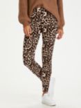 KAFFE Pappi Leopard Print Leggings, Brown/Multi