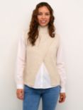 KAFFE Taris Wrap Knit Jumper, Natural