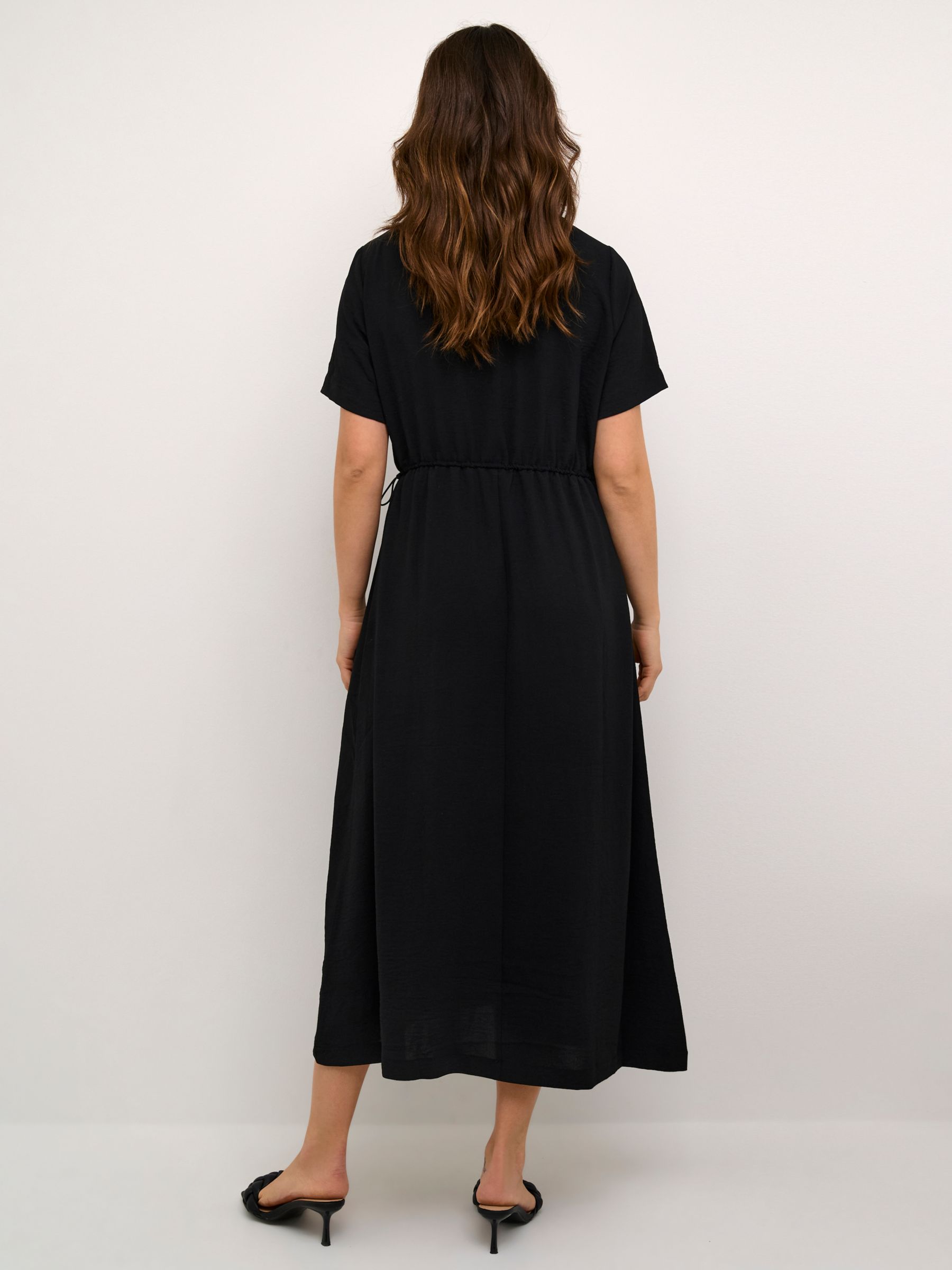 KAFFE Adea V-Neck Maxi Dress, Black