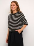 KAFFE Aysabel Stripe Jumper, Black/Off White