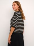 KAFFE Aysabel Stripe Jumper, Black/Off White