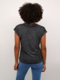 KAFFE Lisa V-Neck T-Shirt, Charcoal