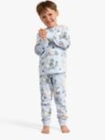 Lindex Kids' Cotton Printed Pyjama Set, Light Blue