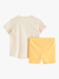 Lindex Baby Top and Shorts Set, Light Beige/Yellow