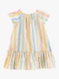 Lindex Baby Organic Cotton Striped Dress, Light Dusty Yellow