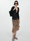 Mango Leopard Gathered Skirt, Multi